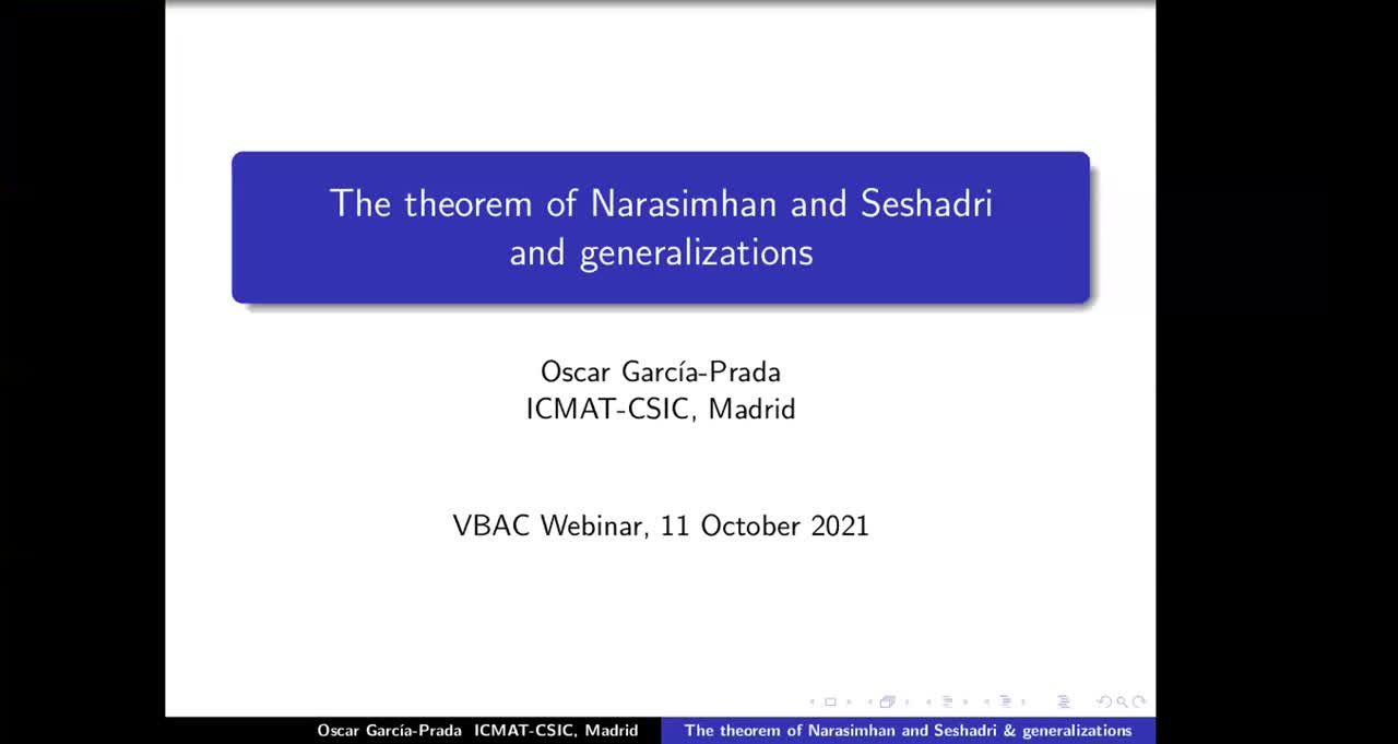 Gestor Educast - Educast Player: The theorem of Narasimhan and Seshadri and  generalizations -