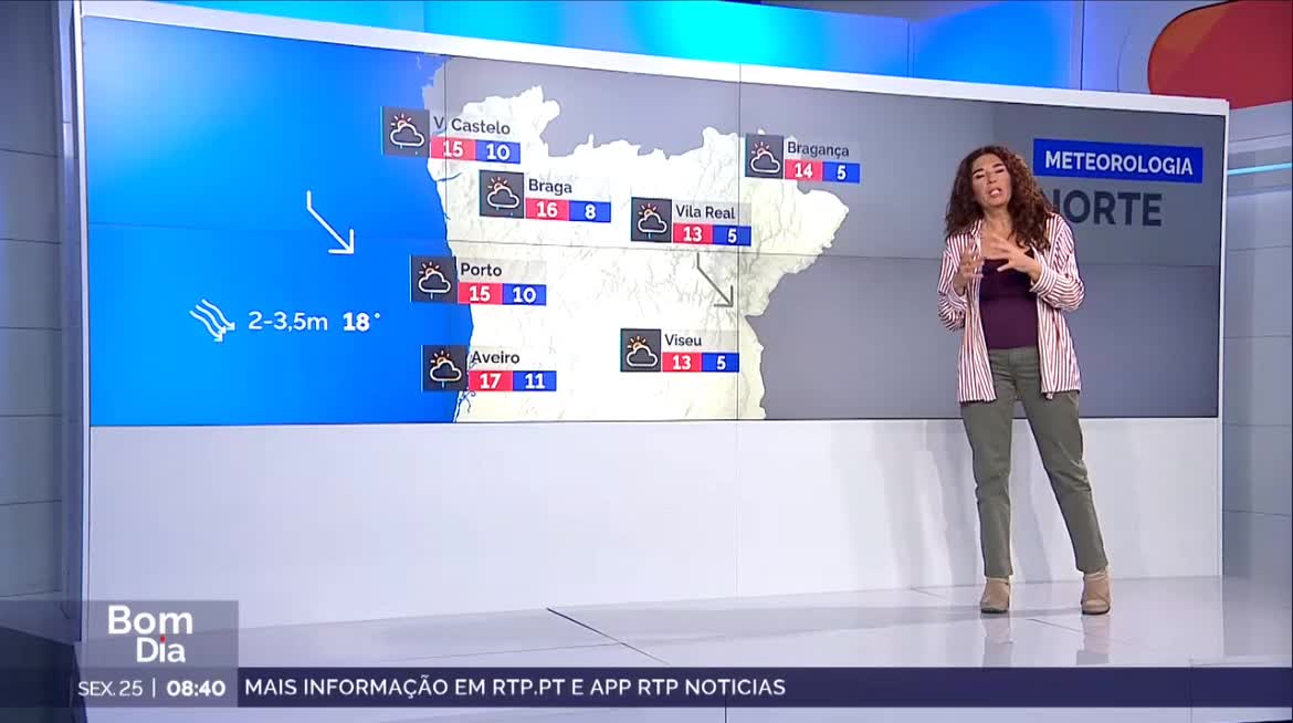  Previsão do estado do tempo, RTP1, 25-10-2024, IPMA.