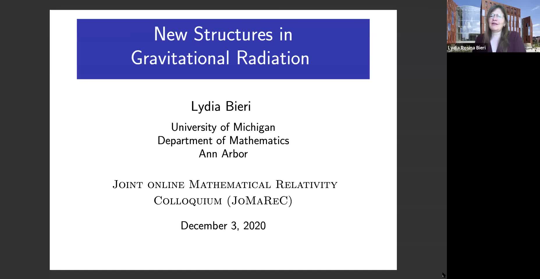 2020.12.03 New Structures in Gravitational Radiation